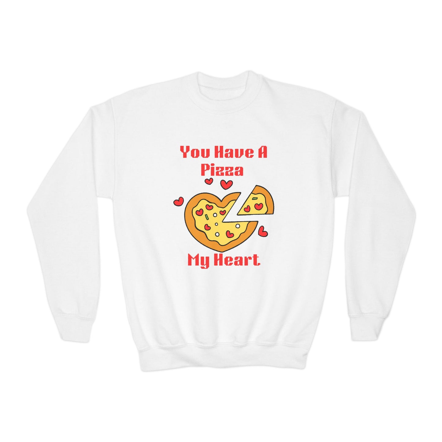 🍕 Kids Valentine Pizza Sweatshirt | You Have A Pizza My Heart | Funny Food Pun | Valentine's Day Gift | Boys Girls Youth Sweater | School Party 💝