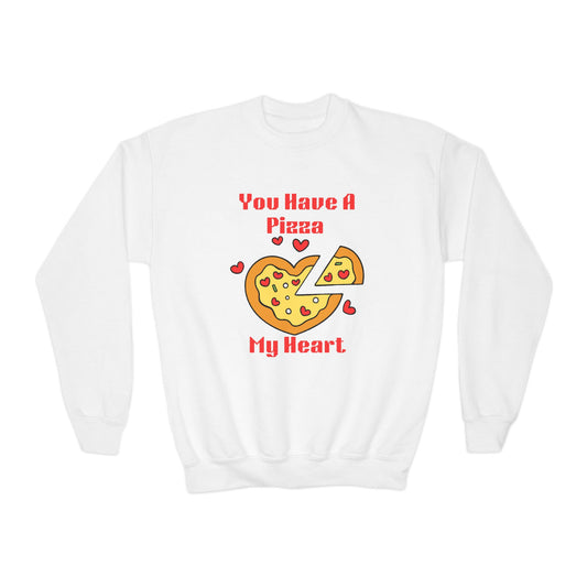 🍕 Kids Valentine Pizza Sweatshirt | You Have A Pizza My Heart | Funny Food Pun | Valentine's Day Gift | Boys Girls Youth Sweater | School Party 💝