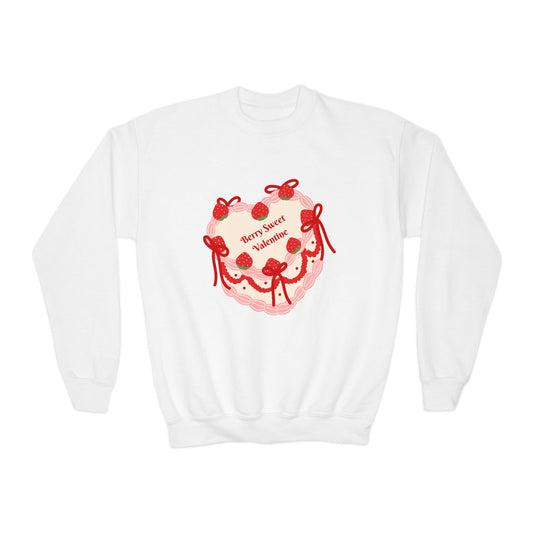 🍓 Berry Sweet Valentine Kids Sweatshirt | Children's Valentine's Day | Sweet Strawberry Heart | Youth Valentine Party | Kawaii Sweater ❤️